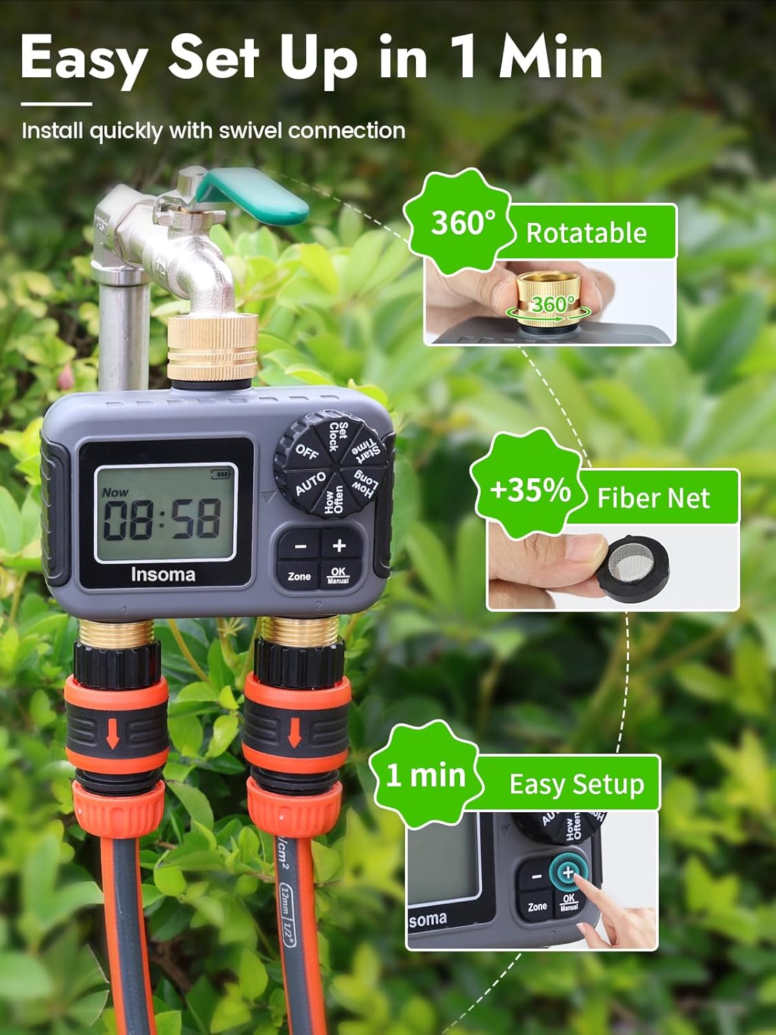 Dual Outlets Smart Irrigation  - Timer Dual Outlet recension och pris